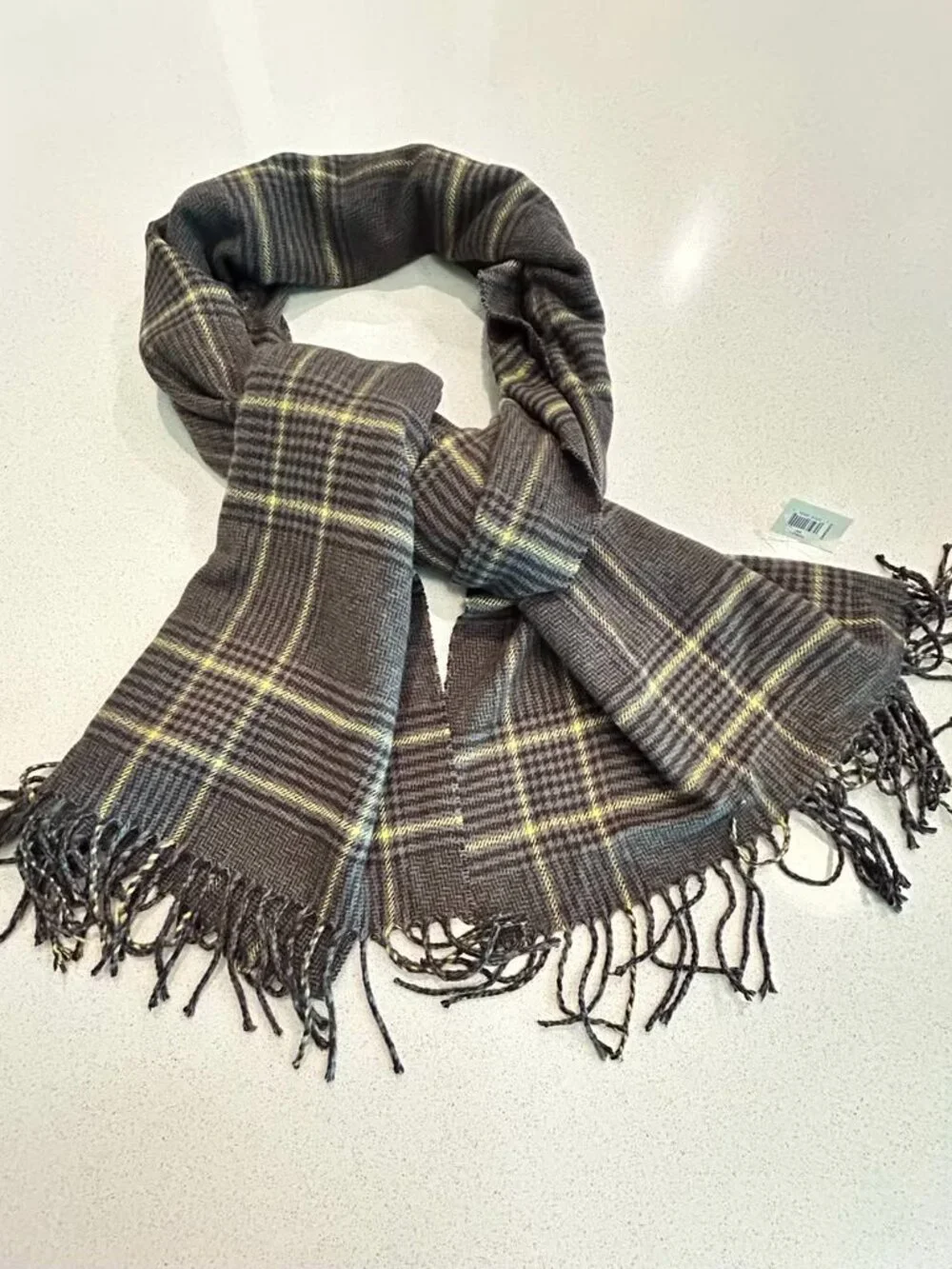 GAP Plaid Tartan Scarf – Brown Black Olive Gold – 100% Acrylic – NWT